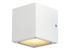 Miniaturka 5 - Biały kinkiet elewacyjny Sitra Cube ze światłem góra–dół