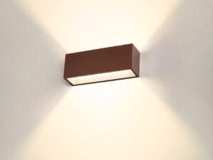 Miniaturka 10 - Kinkiet Sitra L rdzawy na ścianie, emisja światła góra dół