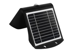 Miniaturka 6 - Kinkiet solarny Felidia czarny z widocznym panelem solarnym