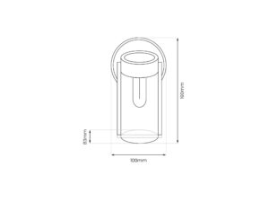Miniaturka 4 - Kinkiet solarny LED IP44, rysunek techniczny produktu