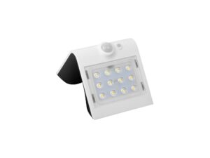 Miniaturka 1 - Biały kinkiet solarny LED 1,5 W z czujnikiem ruchu na białym tle