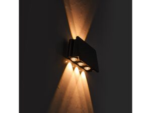 Miniaturka 2 - Kinkiet solarny LED 2 W – ciepła barwa 3000 K, światło góra i dół na elewacji