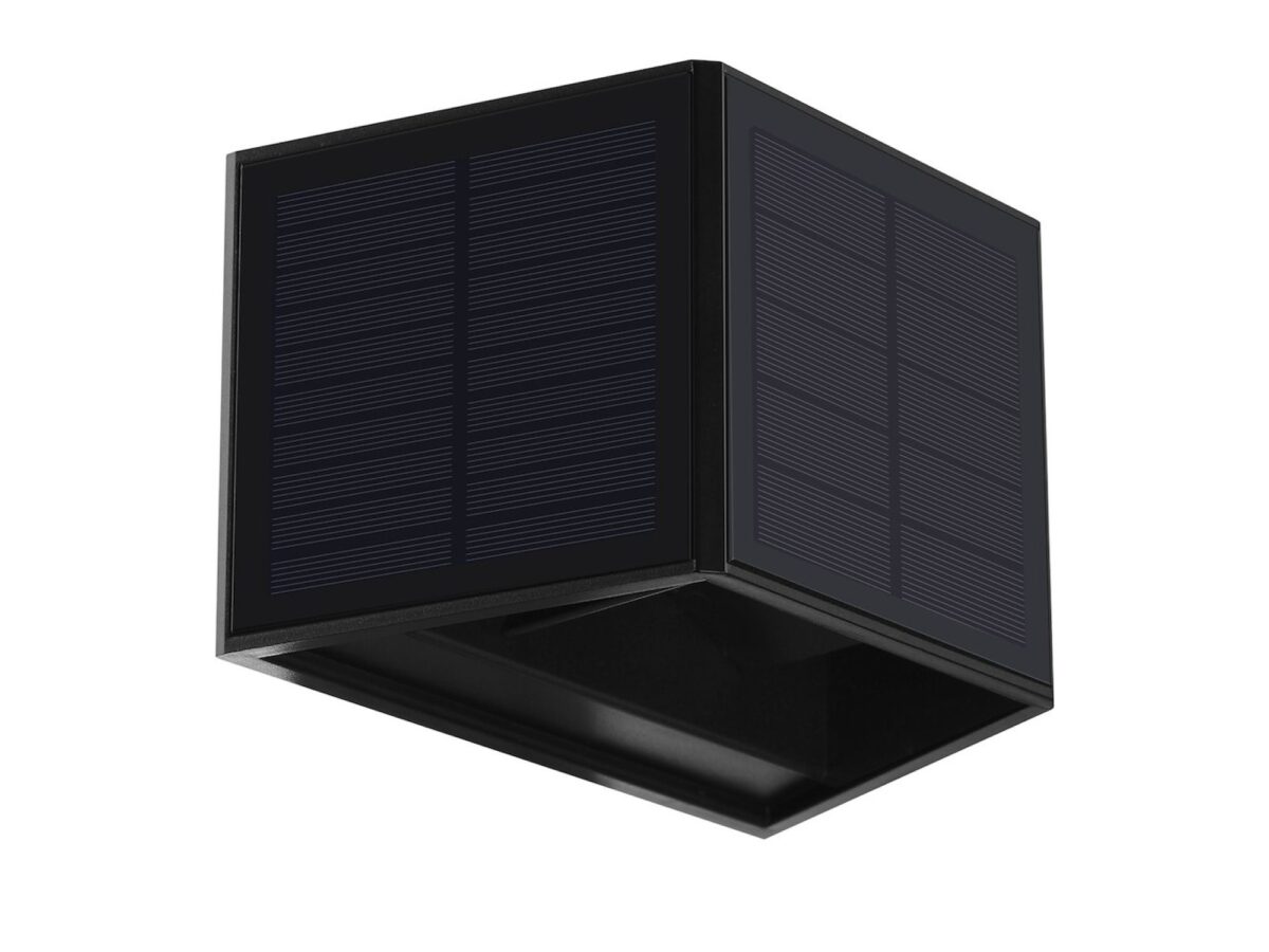 Kinkiet solarny LED 2 W 50 lm czarny z czujnikiem zmierzchu