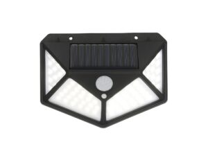 Miniaturka 5 - Kinkiet solarny LED czarny widok od przodu na białym tle