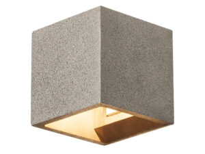 Miniaturka 1 - Kinkiet Solid Cube w wykończeniu czarny piaskowiec na białym tle