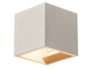 Miniaturka 4 - Szary kinkiet Solid Cube z betonu na białym tle