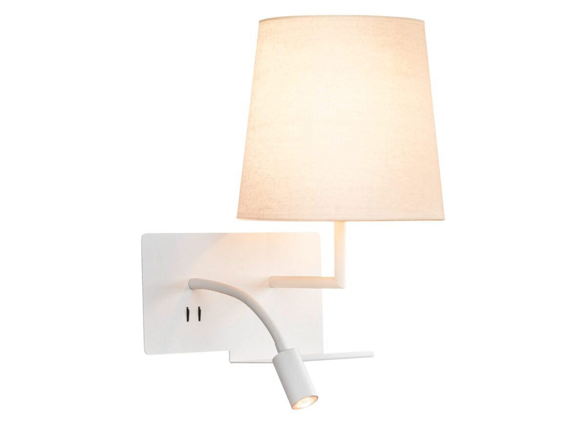 Kinkiet Somnila Flex LED 32 cm biały prawy z USB