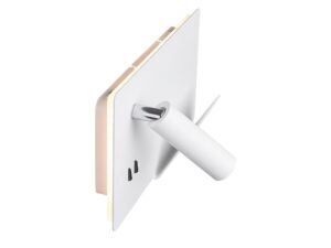 Miniaturka 8 - Detal białego kinkietu Somnila Spot LED z USB