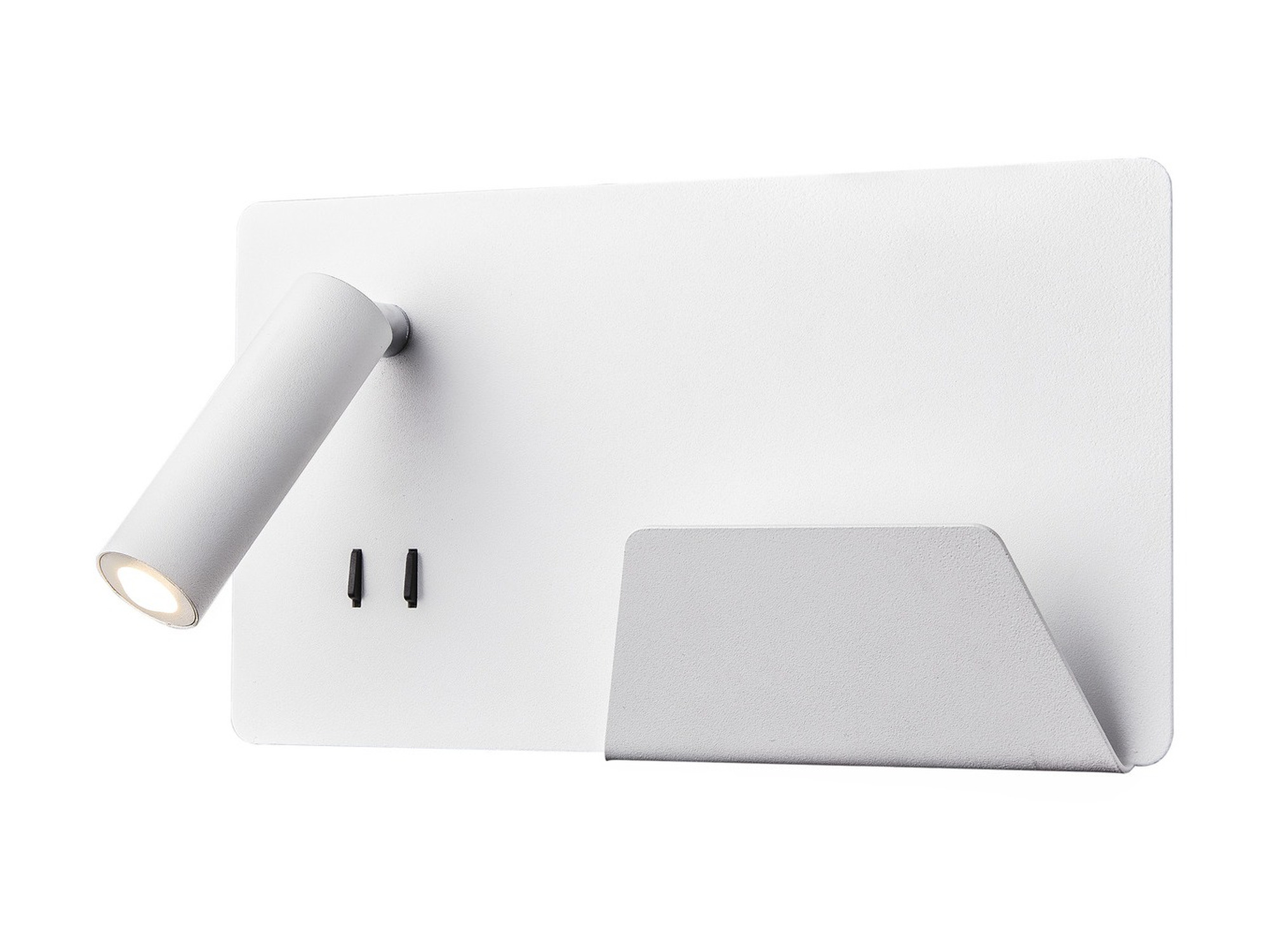 Biały kinkiet Somnila Spot LED prawostronny z USB na białym tle