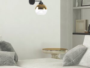 Miniaturka 1 - Kinkiet Talomina czarno-złoty w aranżacji wnętrza