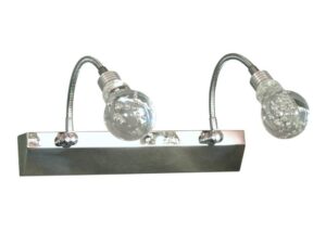 Miniaturka 2 - Kinkiet Talonira chromowany z dwoma przezroczystymi kloszami akrylowymi LED