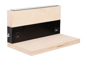 Miniaturka 1 - Kinkiet Talotino z drewnianą półką i czarną maskownicą LED