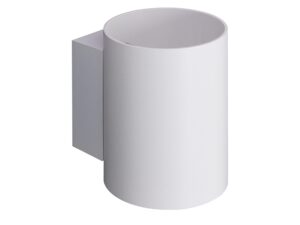 Miniaturka 2 - Biały kinkiet Telosora z cylindrycznym aluminiowym korpusem