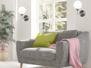 Miniaturka 1 - Kinkiet Teravio w jasnym salonie przy kanapie