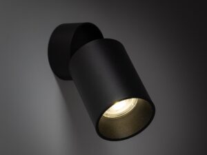 Miniaturka 1 - Czarny kinkiet Top Downlight świecący na ścianie