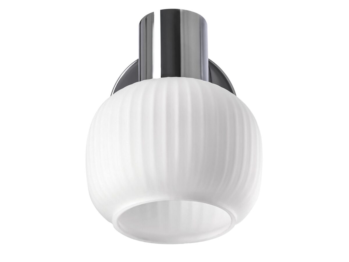 Kinkiet Venerano chromowany 16 cm z białym kloszem