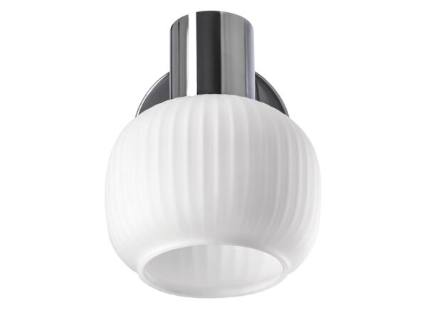 Kinkiet Venerano chromowany 16 cm z białym kloszem