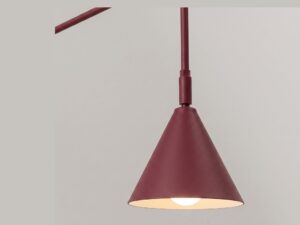 Miniaturka 22 - Kinkiet z włącznikiem Sorvella 61 cm burgund – detal klosza