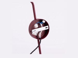 Miniaturka 73 - Kinkiet z włącznikiem Sorvella 61 cm burgund – detal mocowania do ściany