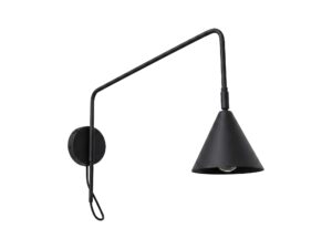 Miniaturka 48 - Kinkiet z włącznikiem Sorvella 61 cm czarny na białym tle
