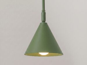 Miniaturka 91 - Kinkiet z włącznikiem Sorvella 61 cm zielony oliwkowy – detal klosza