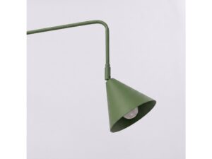 Miniaturka 55 - Kinkiet z włącznikiem Sorvella 61 cm zielony oliwkowy – detal ramienia z kloszem