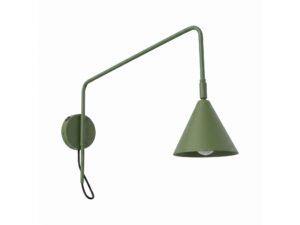Miniaturka 53 - Kinkiet z włącznikiem Sorvella 61 cm zielony oliwkowy na białym tle