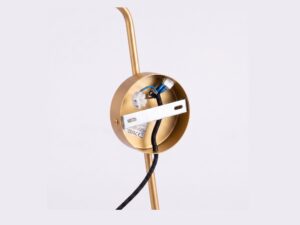 Miniaturka 39 - Kinkiet z włącznikiem Sorvella 61 cm złoty – detal mocowania do ściany
