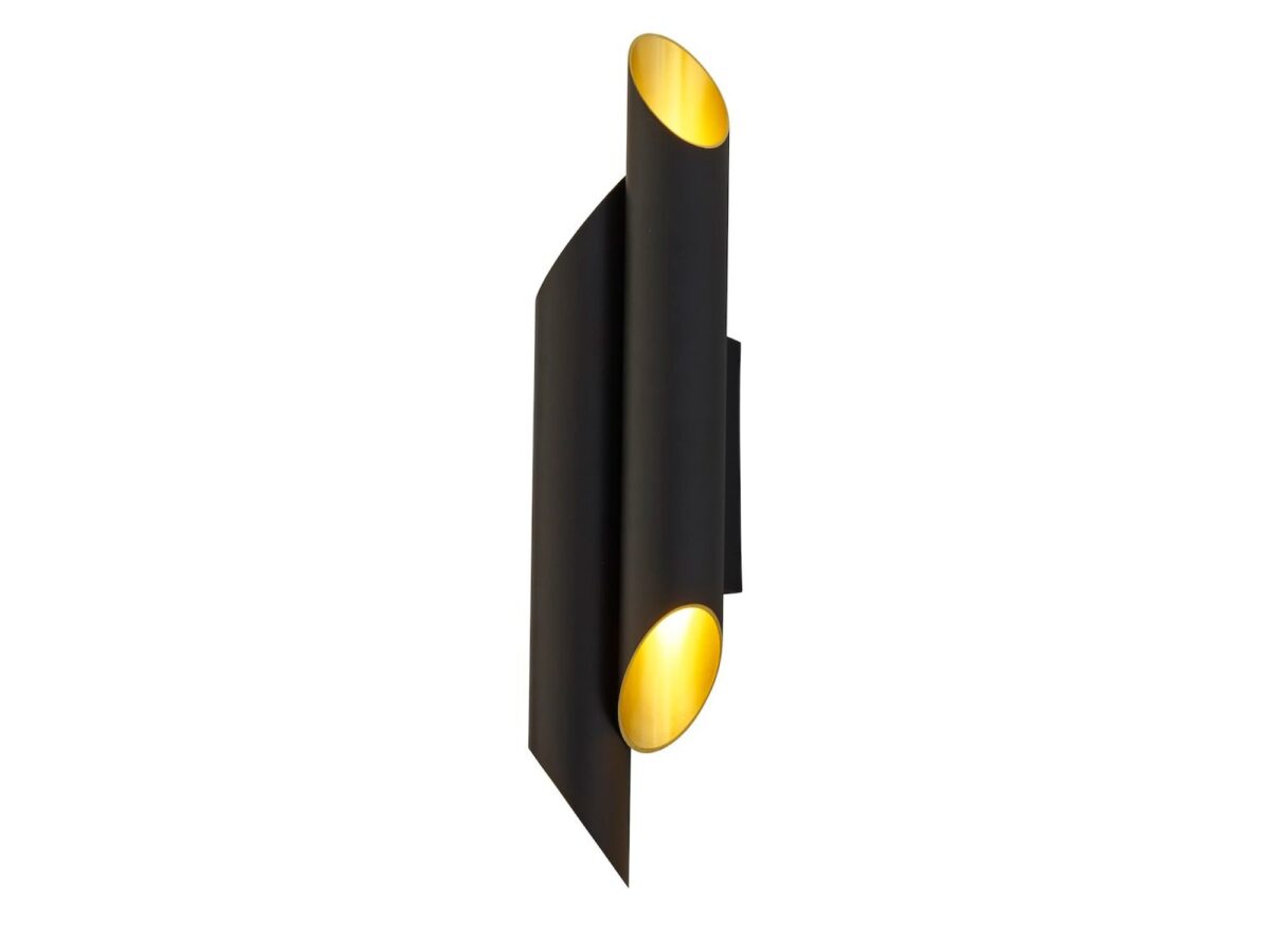 Kinkiet Zenasa 4-punktowy E14 czarno-złoty 43 cm