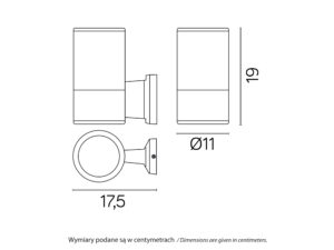 Miniaturka 5 - Kinkiet ADELA 7002 AL – wymiary z karty