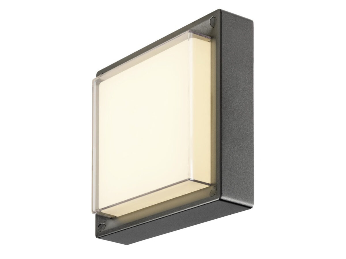 Kinkiet zewnętrzny Ainos Slide WL Square Sensor czarny 22,3 cm