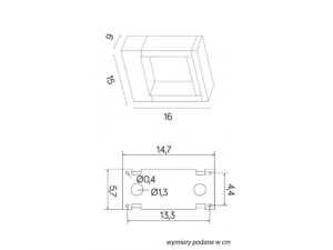 Miniaturka 5 - Kinkiet zewnętrzny FORM YB19504 LED – wymiary techniczne