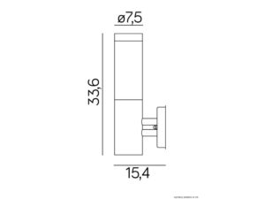 Miniaturka 1 - Rysunek wymiarowy oprawy INOX BLACK ST 025 BL