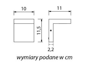Miniaturka 1 - Wymiary kinkietu zewnętrznego KARO KR-K100