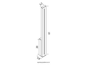 Miniaturka 4 - Kinkiet zewnętrzny LED LANGER LGD-610 – rysunek wymiarowy 61 cm