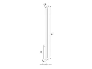 Miniaturka 5 - Kinkiet LANGER LGD-810 – rysunek wymiarowy 81 × 5,2 × 5,8 cm