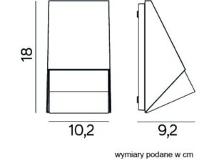 Miniaturka 1 - Kinkiet zewnętrzny OLI M1503 – rysunek wymiarowy