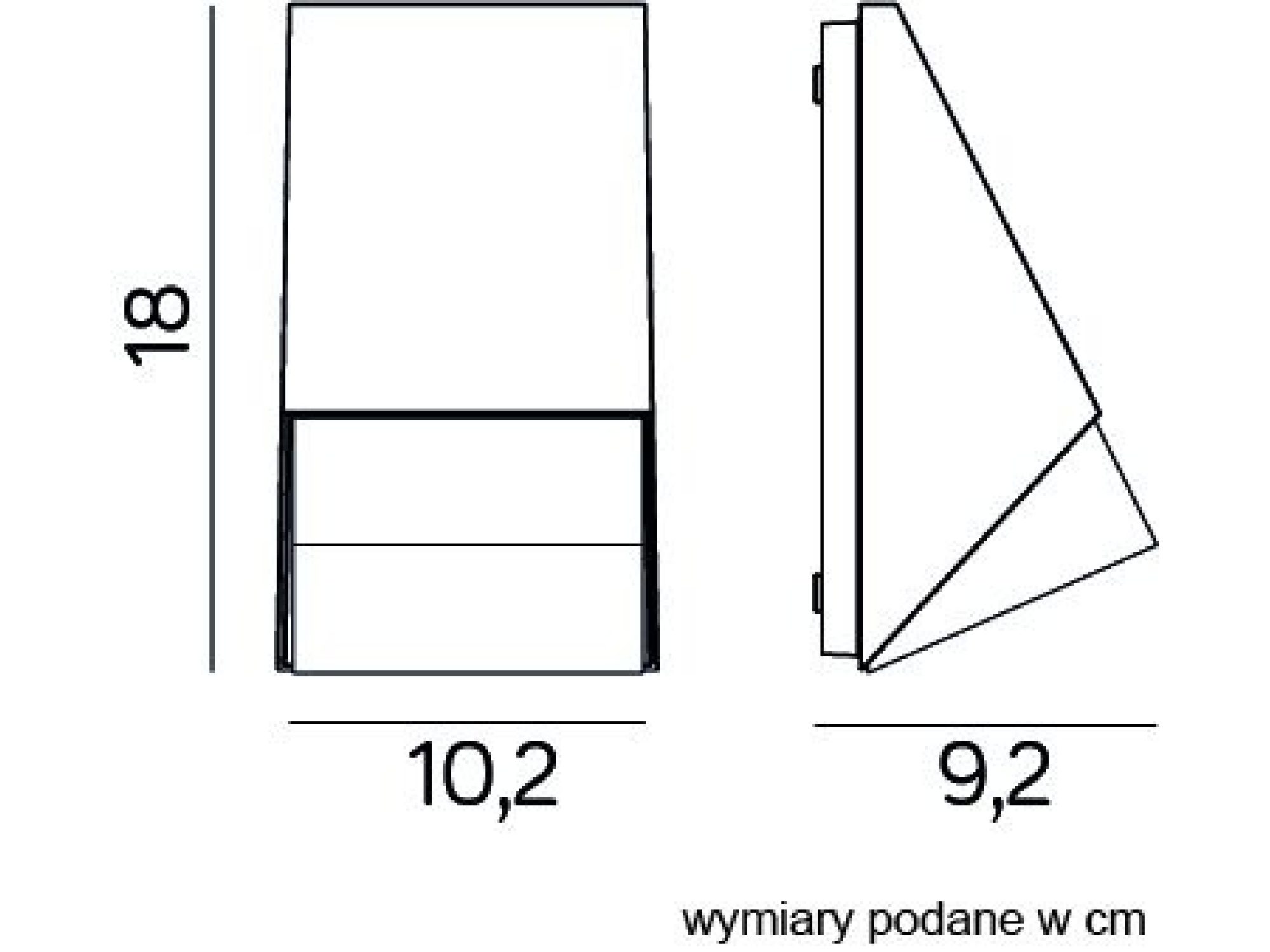 Kinkiet zewnętrzny OLI M1503 – rysunek wymiarowy