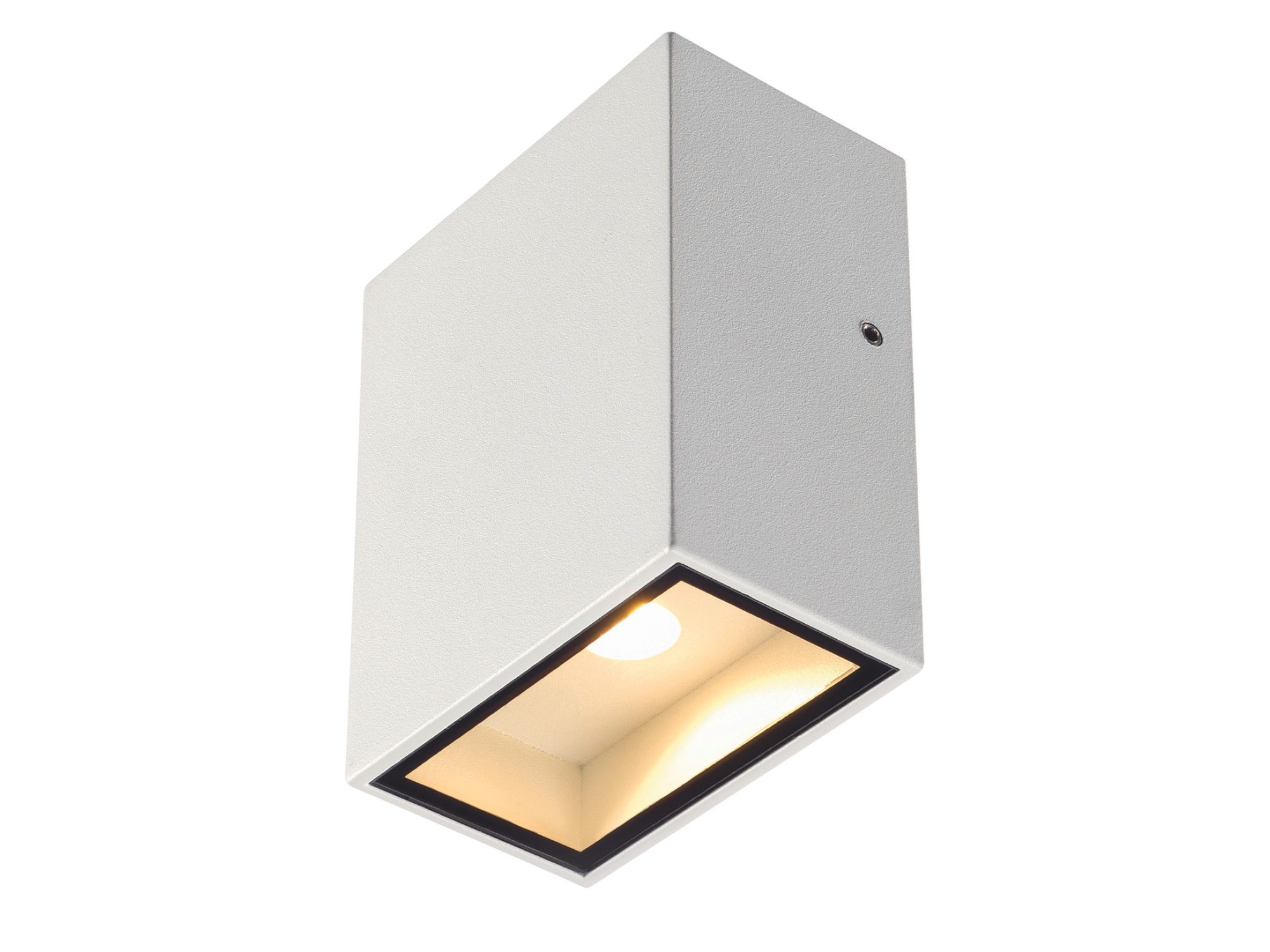Biały kinkiet zewnętrzny Quad 1 XL LED o prostopadłościennej obudowie