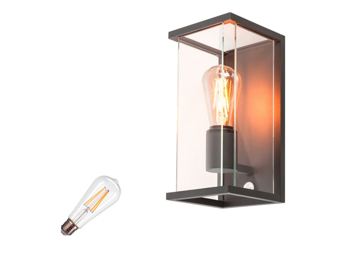 Kinkiet zewnętrzny Quadrulo Sensor Lamp Set antracyt 29 cm