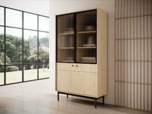 Miniaturka 6 - Witryna Kiyomi dąb Linea – aranżacja przy oknie w salonie