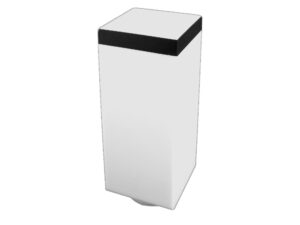 Miniaturka 2 - Klosz zamienny INOX KWADRATOWA K – biały klosz z czarną obwódką