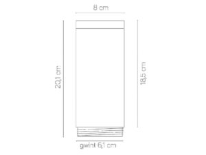 Miniaturka 1 - Klosz zamienny INOX KWADRATOWA K – rysunek producenta