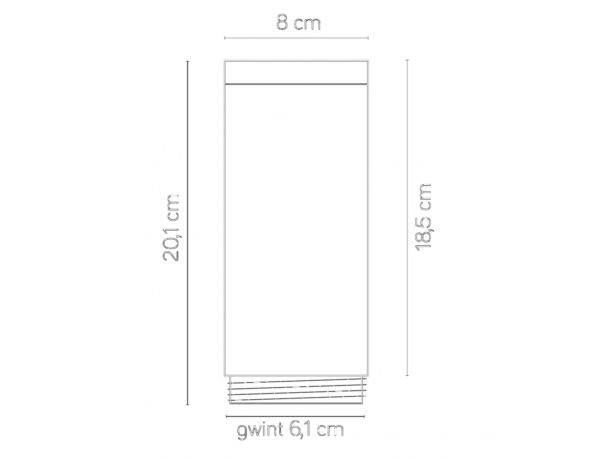Klosz zamienny INOX KWADRATOWA K – rysunek producenta