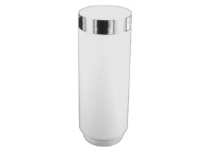 Miniaturka 2 - Klosz zamienny INOX OKRĄGŁY O – biała osłona ze srebrną obwódką