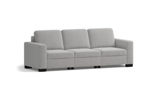 Miniaturka 3 - Sofa trzyosobowa z kolekcji Lucavio – ta sama tkanina i nóżki co pufa, białe tło