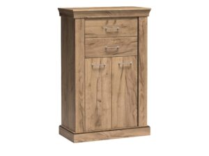 Miniaturka 5 - Komoda Ambrina 82 cm z dwiema szufladami i dwojgiem drzwi w dekorze Kraft złoty