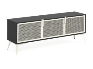 Miniaturka 4 - Komoda Bravella – korpus czarny, nóżki i uchwyty w kolorze kaszmirowy