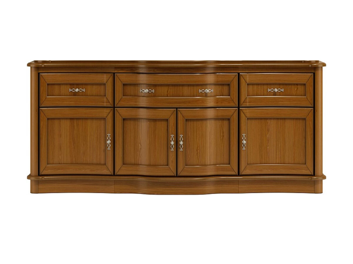 Komoda Caren C25 196 cm z 4 drzwiami i 3 szufladami, dąb orzechowy