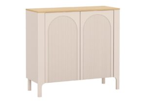 Miniaturka 6 - Komoda dwudrzwiowa Castelia 103 cm w kolorze kaszmir i dąb Vicenza, widok ukośny